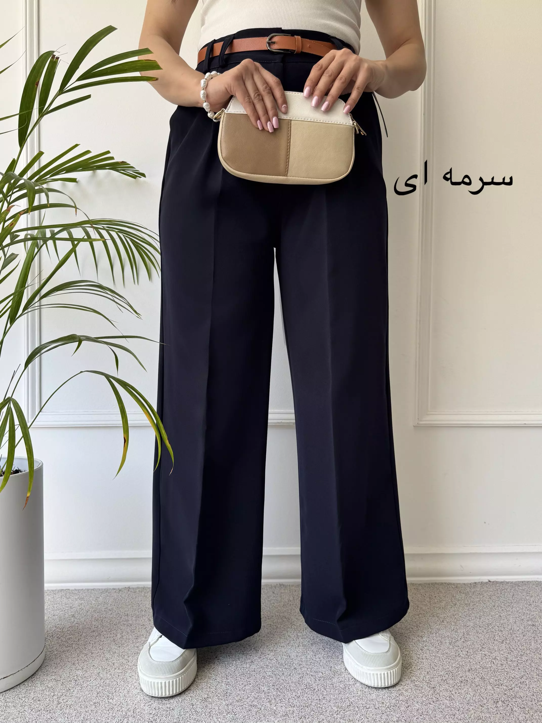 شلوار زنانه کرپ نیم بگ مایا